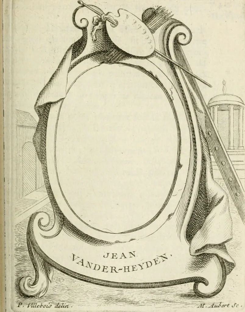 An illustration from Abrégé de la vie des plus fameux peintres, avec leurs portraits gravés en taille-douce, les indications de leurs principaux ouvrages, quelques réflexions sur leurs caractères, et la maniere de connoître les desseins et les tableaux des grands maîtres, 1762, leaf 302