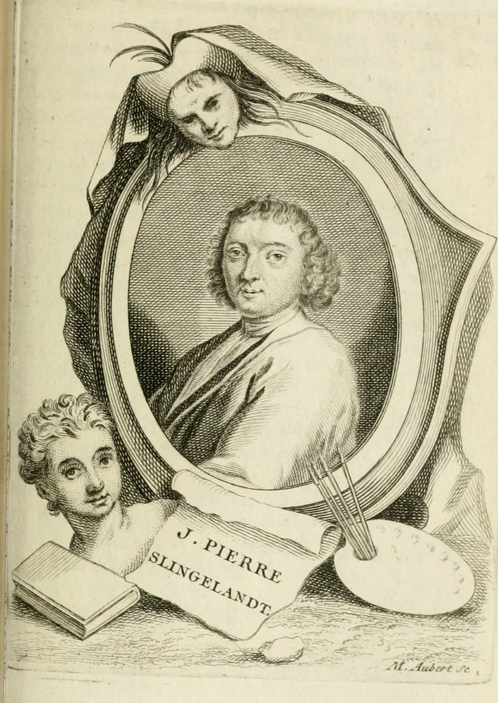 An illustration from Abrégé de la vie des plus fameux peintres, avec leurs portraits gravés en taille-douce, les indications de leurs principaux ouvrages, quelques réflexions sur leurs caractères, et la maniere de connoître les desseins et les tableaux des grands maîtres, 1762, leaf 312