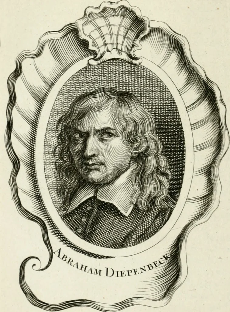 An illustration from Abrégé de la vie des plus fameux peintres, avec leurs portraits gravés en taille-douce, les indications de leurs principaux ouvrages, quelques réflexions sur leurs caractères, et la maniere de connoître les desseins et les tableaux des grands maîtres, 1762, leaf 581