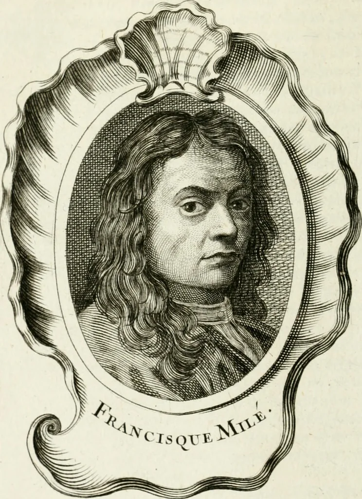 An illustration from Abrégé de la vie des plus fameux peintres, avec leurs portraits gravés en taille-douce, les indications de leurs principaux ouvrages, quelques réflexions sur leurs caractères, et la maniere de connoître les desseins et les tableaux des grands maîtres, 1762, leaf 603
