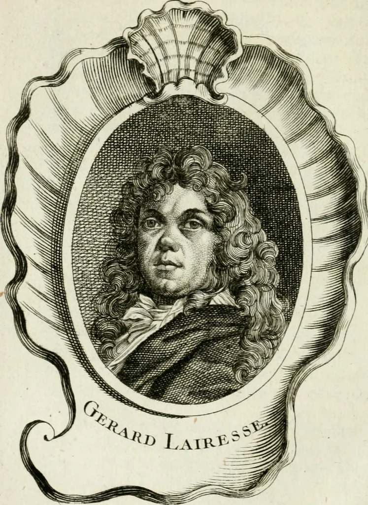 An illustration from Abrégé de la vie des plus fameux peintres, avec leurs portraits gravés en taille-douce, les indications de leurs principaux ouvrages, quelques réflexions sur leurs caractères, et la maniere de connoître les desseins et les tableaux des grands maîtres, 1762, leaf 91