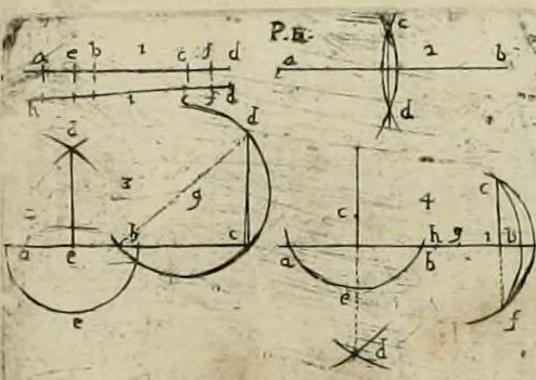 An illustration from Abregé ov racourcy de la perspectiue par l'imitation ... : le tout par l'ayde d'vn compas de perspectiue, faict pour cet effect ..., 1631, leaf 22