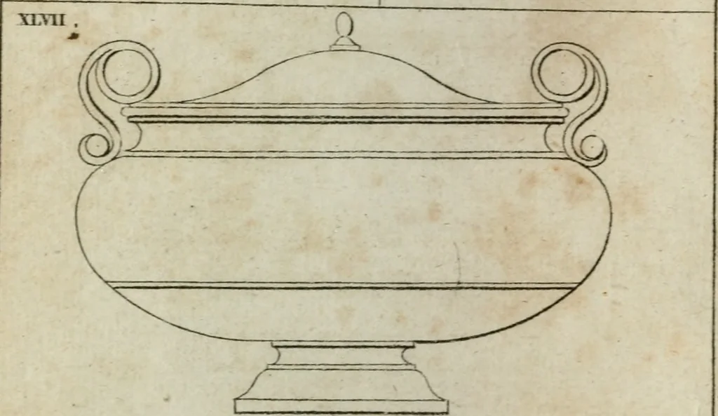 An illustration from Abrégé de géometrie pratique : appliquée au dessin linéaire, au toisé et au lever des plans : suivi des principes de l'architecture et de la perspective, 1834, leaf 267