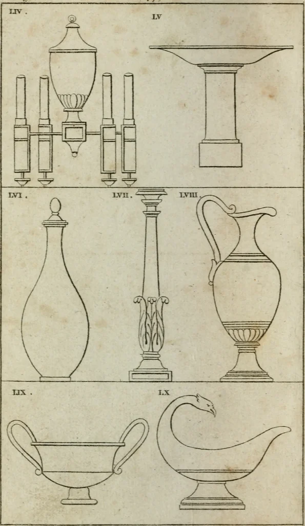An illustration from Abrégé de géometrie pratique : appliquée au dessin linéaire, au toisé et au lever des plans : suivi des principes de l'architecture et de la perspective, 1834, leaf 271