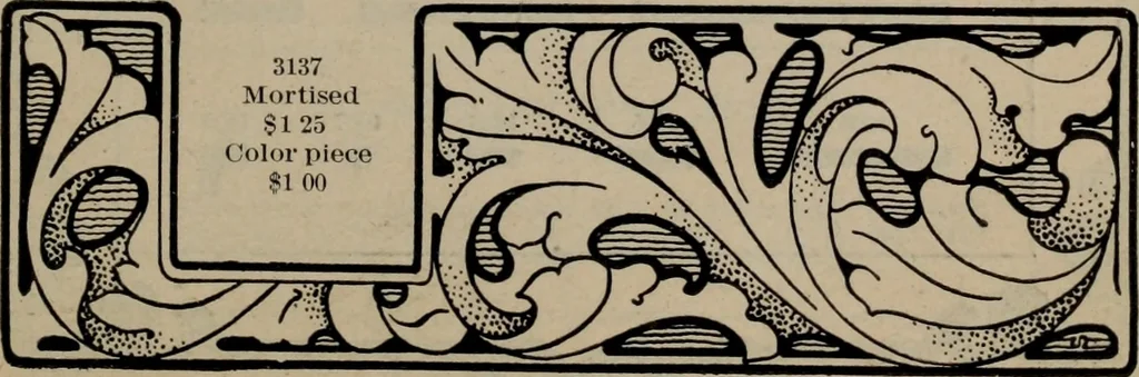 An illustration from Abridged specimen book, type : nickel-alloy on universal line comprising a price list of types, borders, leads and slugs, brass rule, brass galleys ; miscellaneous cuts and general supplies for printers, 1906, leaf 362