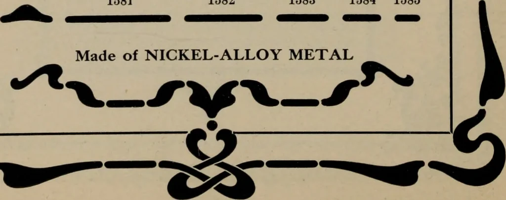An illustration from Abridged specimen book, type : nickel-alloy on universal line comprising a price list of types, borders, leads and slugs, brass rule, brass galleys ; miscellaneous cuts and general supplies for printers, 1906, leaf 367