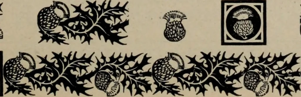 An illustration from Abridged specimen book, type : nickel-alloy on universal line comprising a price list of types, borders, leads and slugs, brass rule, brass galleys ; miscellaneous cuts and general supplies for printers, 1906, leaf 376