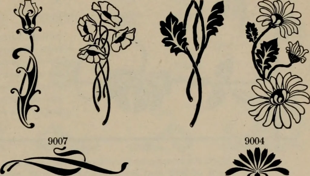 An illustration from Abridged specimen book, type : nickel-alloy on universal line comprising a price list of types, borders, leads and slugs, brass rule, brass galleys ; miscellaneous cuts and general supplies for printers, 1906, leaf 388