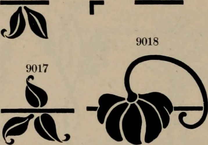 An illustration from Abridged specimen book, type : nickel-alloy on universal line comprising a price list of types, borders, leads and slugs, brass rule, brass galleys ; miscellaneous cuts and general supplies for printers, 1906, leaf 389