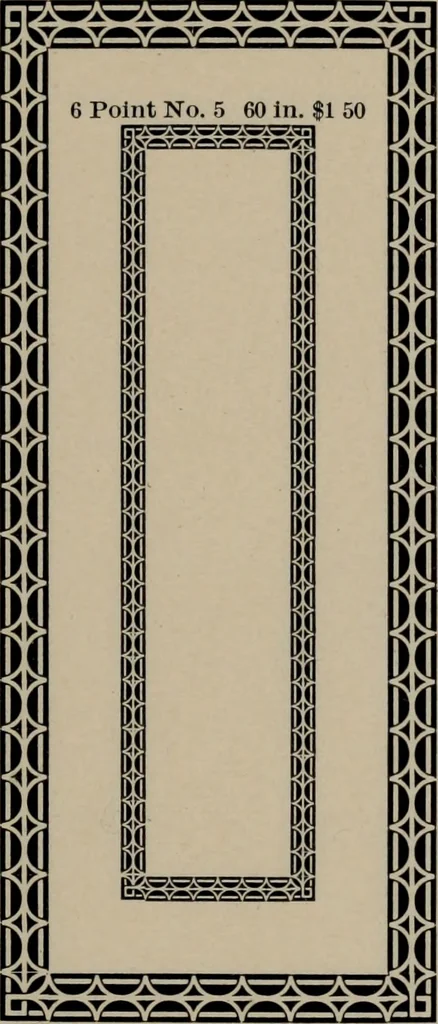 An illustration from Abridged specimen book, type : nickel-alloy on universal line comprising a price list of types, borders, leads and slugs, brass rule, brass galleys ; miscellaneous cuts and general supplies for printers, 1906, leaf 398