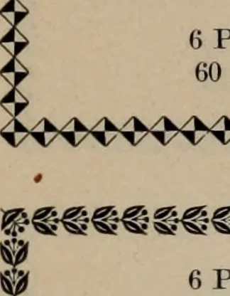 An illustration from Abridged specimen book, type : nickel-alloy on universal line comprising a price list of types, borders, leads and slugs, brass rule, brass galleys ; miscellaneous cuts and general supplies for printers, 1906, leaf 405