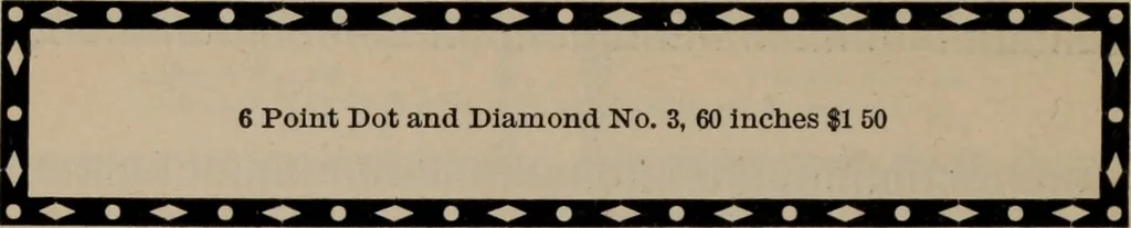 An illustration from Abridged specimen book, type : nickel-alloy on universal line comprising a price list of types, borders, leads and slugs, brass rule, brass galleys ; miscellaneous cuts and general supplies for printers, 1906, leaf 407