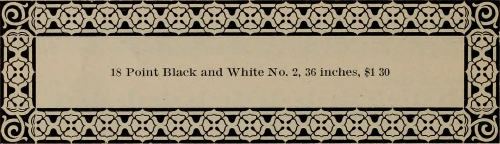 An illustration from Abridged specimen book, type : nickel-alloy on universal line comprising a price list of types, borders, leads and slugs, brass rule, brass galleys ; miscellaneous cuts and general supplies for printers, 1906, leaf 421