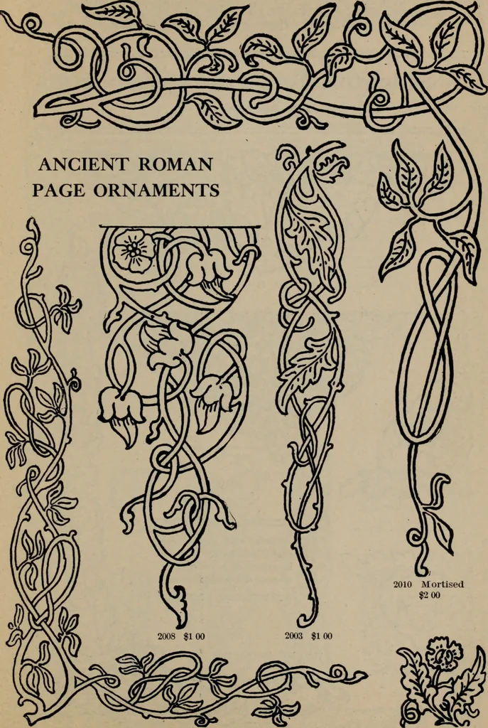 An illustration from Abridged specimen book, type : nickel-alloy on universal line comprising a price list of types, borders, leads and slugs, brass rule, brass galleys ; miscellaneous cuts and general supplies for printers, 1906, leaf 438