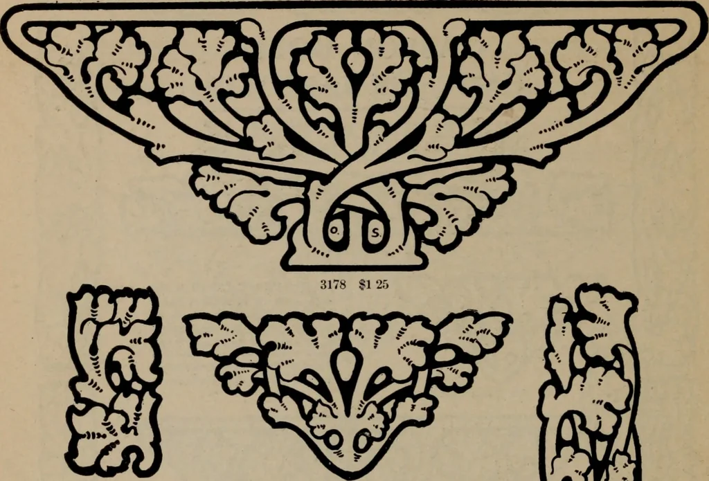 An illustration from Abridged specimen book, type : nickel-alloy on universal line comprising a price list of types, borders, leads and slugs, brass rule, brass galleys ; miscellaneous cuts and general supplies for printers, 1906, leaf 441