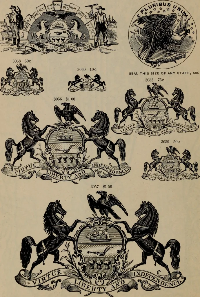 An illustration from Abridged specimen book, type : nickel-alloy on universal line comprising a price list of types, borders, leads and slugs, brass rule, brass galleys ; miscellaneous cuts and general supplies for printers, 1906, leaf 443