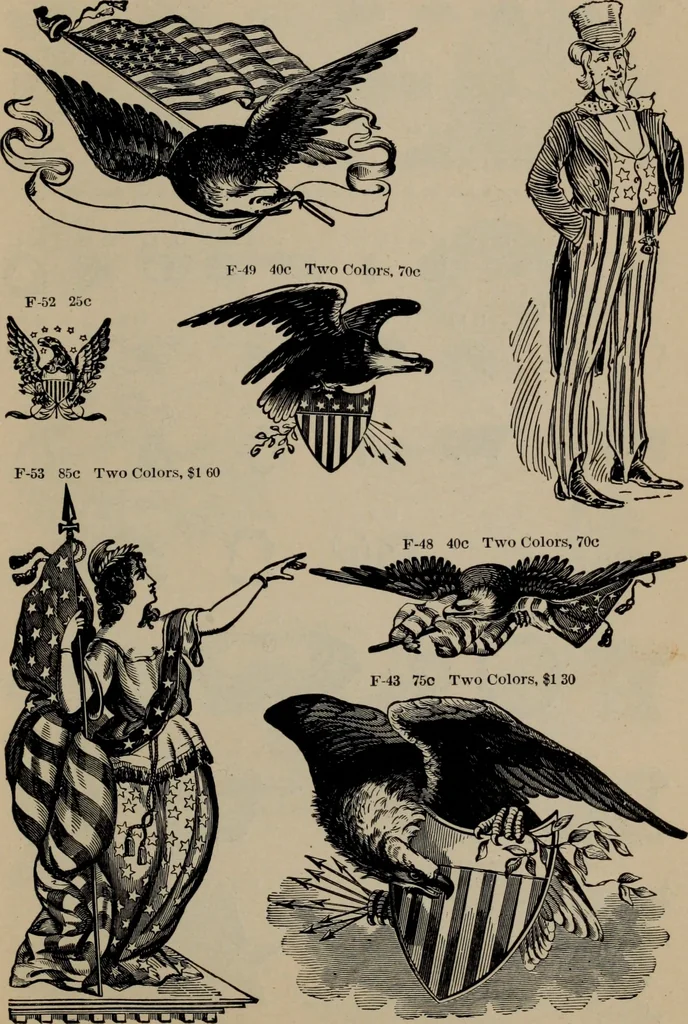 An illustration from Abridged specimen book, type : nickel-alloy on universal line comprising a price list of types, borders, leads and slugs, brass rule, brass galleys ; miscellaneous cuts and general supplies for printers, 1906, leaf 446