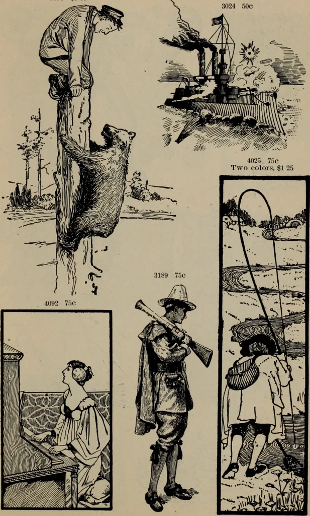 An illustration from Abridged specimen book, type : nickel-alloy on universal line comprising a price list of types, borders, leads and slugs, brass rule, brass galleys ; miscellaneous cuts and general supplies for printers, 1906, leaf 456