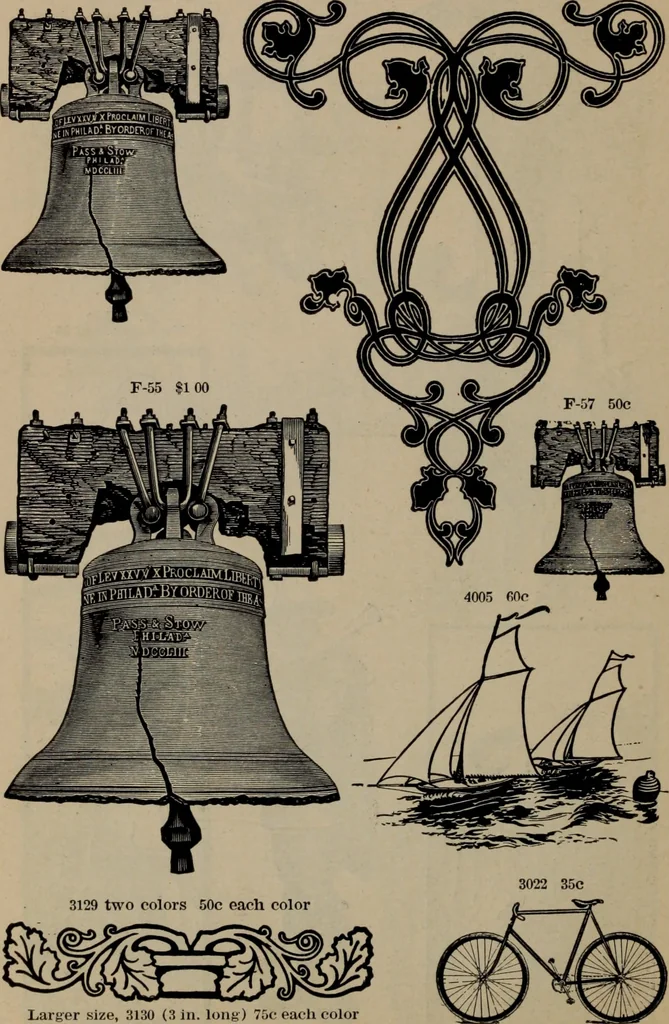 An illustration from Abridged specimen book, type : nickel-alloy on universal line comprising a price list of types, borders, leads and slugs, brass rule, brass galleys ; miscellaneous cuts and general supplies for printers, 1906, leaf 457