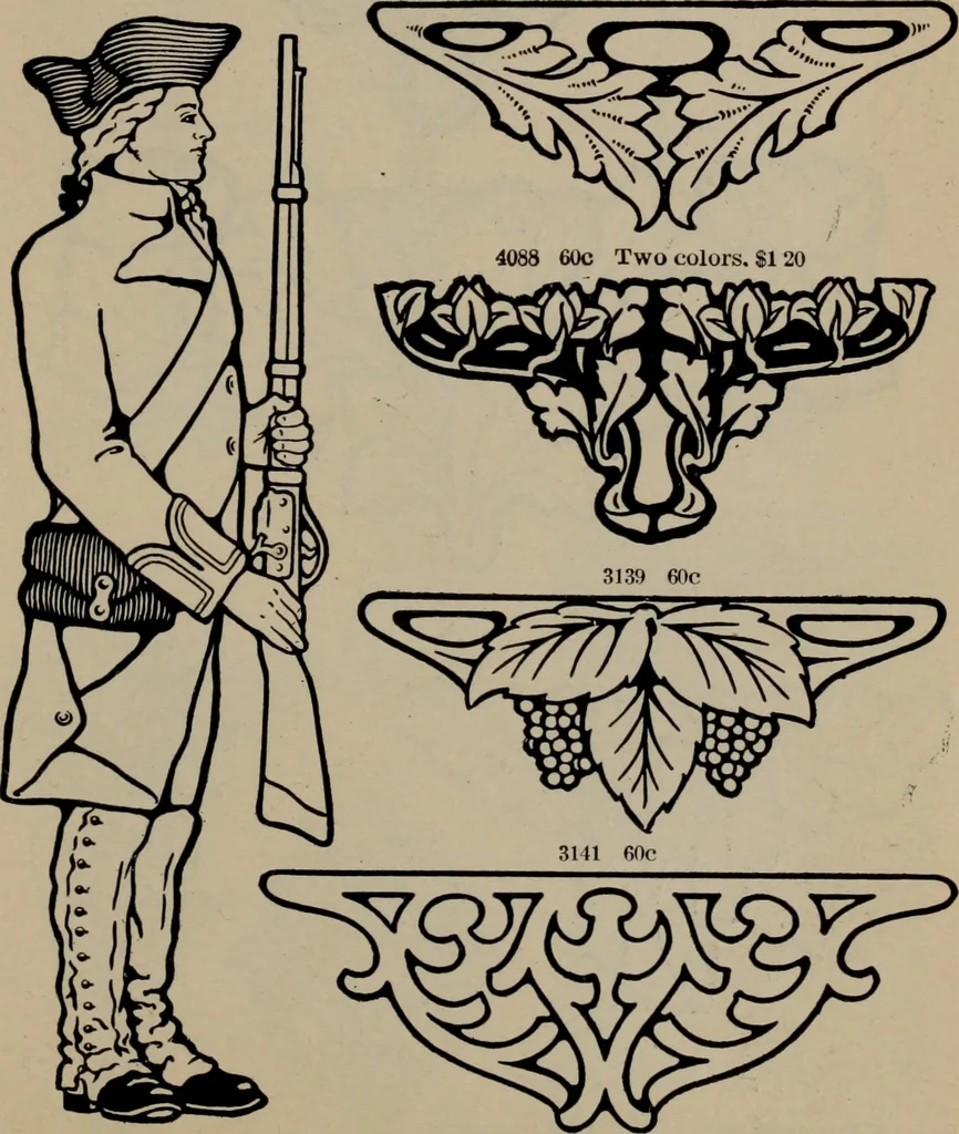 An illustration from Abridged specimen book, type : nickel-alloy on universal line comprising a price list of types, borders, leads and slugs, brass rule, brass galleys ; miscellaneous cuts and general supplies for printers, 1906, leaf 462