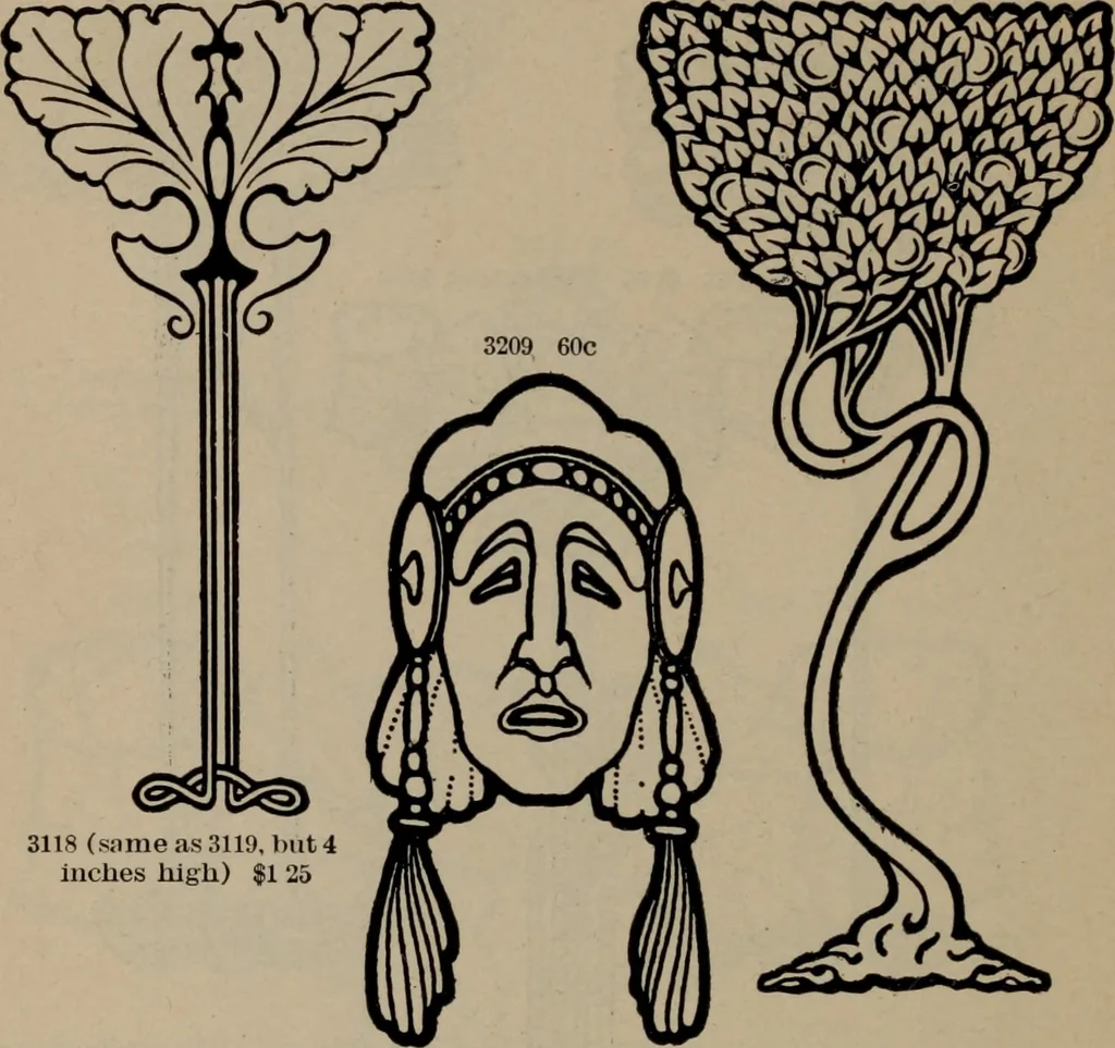 An illustration from Abridged specimen book, type : nickel-alloy on universal line comprising a price list of types, borders, leads and slugs, brass rule, brass galleys ; miscellaneous cuts and general supplies for printers, 1906, leaf 465