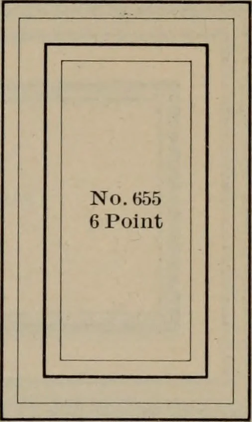 An illustration from Abridged specimen book, type : nickel-alloy on universal line comprising a price list of types, borders, leads and slugs, brass rule, brass galleys ; miscellaneous cuts and general supplies for printers, 1906, leaf 522