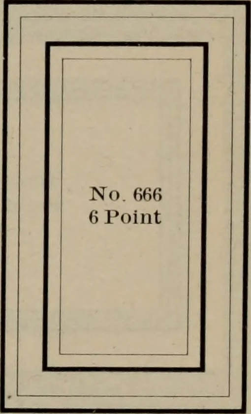 An illustration from Abridged specimen book, type : nickel-alloy on universal line comprising a price list of types, borders, leads and slugs, brass rule, brass galleys ; miscellaneous cuts and general supplies for printers, 1906, leaf 522