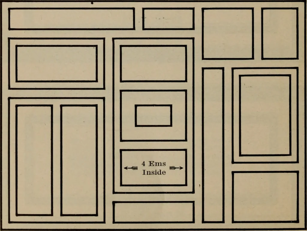 An illustration from Abridged specimen book, type : nickel-alloy on universal line comprising a price list of types, borders, leads and slugs, brass rule, brass galleys ; miscellaneous cuts and general supplies for printers, 1906, leaf 525