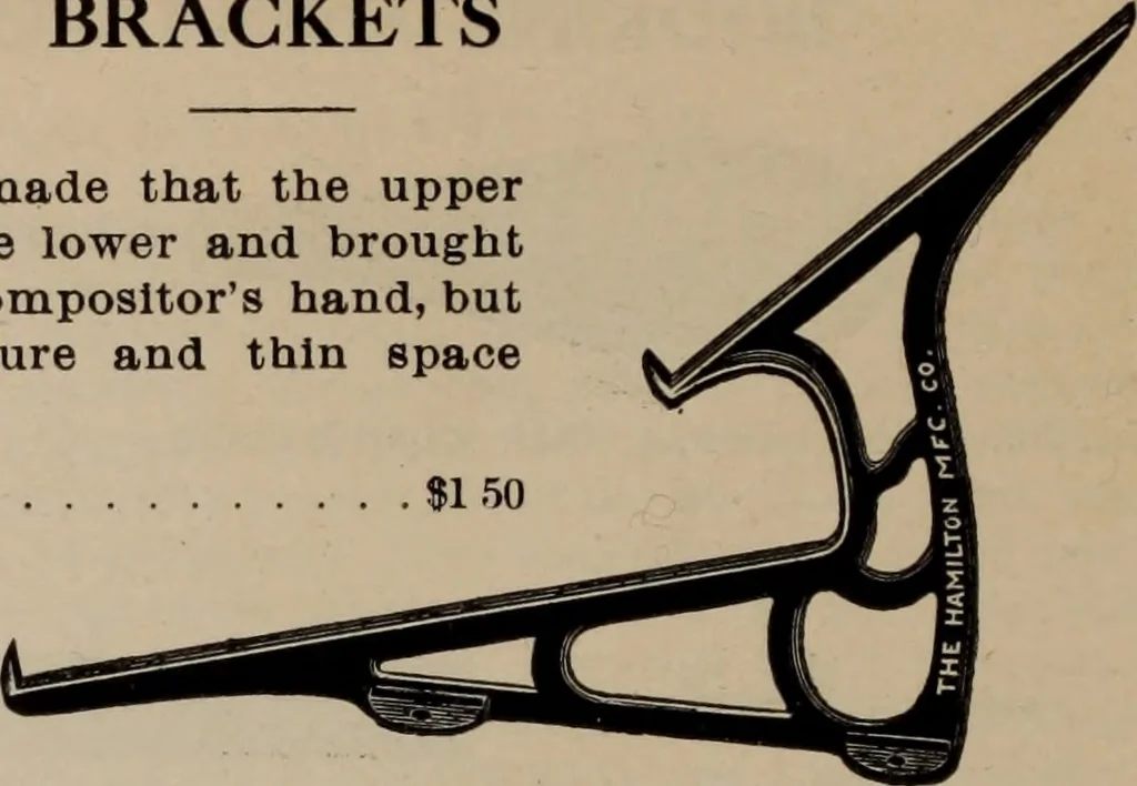 An illustration from Abridged specimen book, type : nickel-alloy on universal line comprising a price list of types, borders, leads and slugs, brass rule, brass galleys ; miscellaneous cuts and general supplies for printers, 1906, leaf 539