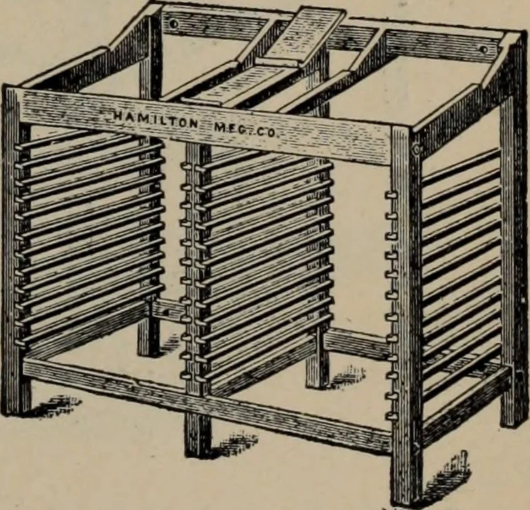 An illustration from Abridged specimen book, type : nickel-alloy on universal line comprising a price list of types, borders, leads and slugs, brass rule, brass galleys ; miscellaneous cuts and general supplies for printers, 1906, leaf 552