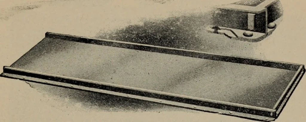 An illustration from Abridged specimen book, type : nickel-alloy on universal line comprising a price list of types, borders, leads and slugs, brass rule, brass galleys ; miscellaneous cuts and general supplies for printers, 1906, leaf 578