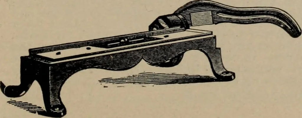 An illustration from Abridged specimen book, type : nickel-alloy on universal line comprising a price list of types, borders, leads and slugs, brass rule, brass galleys ; miscellaneous cuts and general supplies for printers, 1906, leaf 584
