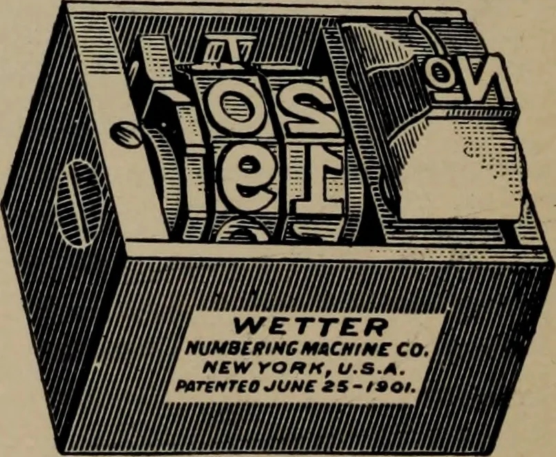 An illustration from Abridged specimen book, type : nickel-alloy on universal line comprising a price list of types, borders, leads and slugs, brass rule, brass galleys ; miscellaneous cuts and general supplies for printers, 1906, leaf 593