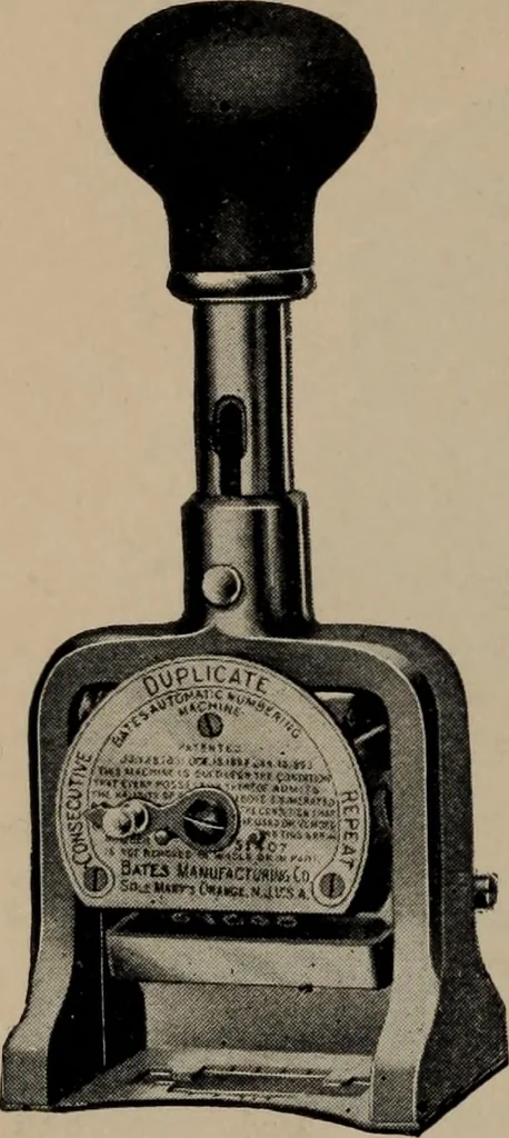 An illustration from Abridged specimen book, type : nickel-alloy on universal line comprising a price list of types, borders, leads and slugs, brass rule, brass galleys ; miscellaneous cuts and general supplies for printers, 1906, leaf 595