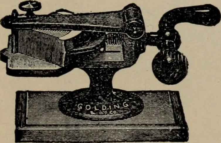 An illustration from Abridged specimen book, type : nickel-alloy on universal line comprising a price list of types, borders, leads and slugs, brass rule, brass galleys ; miscellaneous cuts and general supplies for printers, 1906, leaf 606