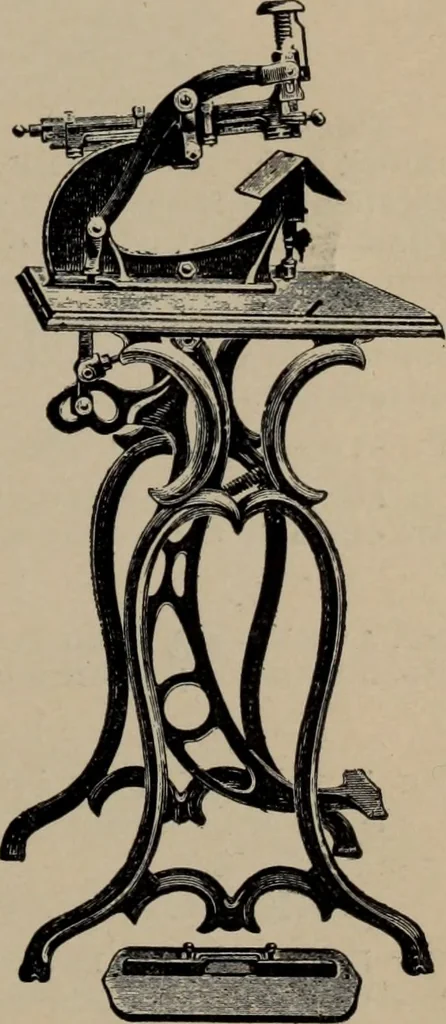An illustration from Abridged specimen book, type : nickel-alloy on universal line comprising a price list of types, borders, leads and slugs, brass rule, brass galleys ; miscellaneous cuts and general supplies for printers, 1906, leaf 608