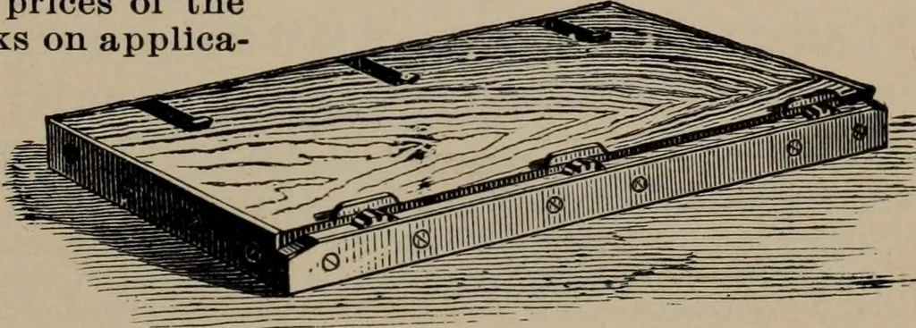 An illustration from Abridged specimen book, type : nickel-alloy on universal line comprising a price list of types, borders, leads and slugs, brass rule, brass galleys ; miscellaneous cuts and general supplies for printers, 1906, leaf 610