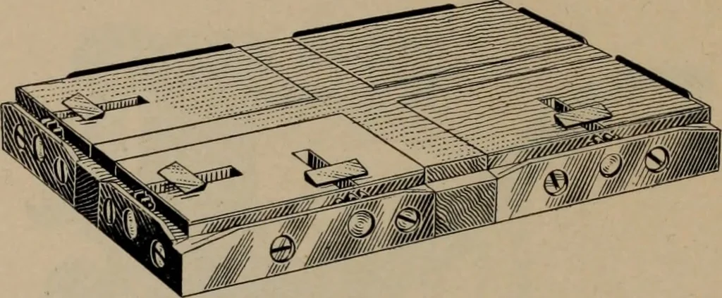 An illustration from Abridged specimen book, type : nickel-alloy on universal line comprising a price list of types, borders, leads and slugs, brass rule, brass galleys ; miscellaneous cuts and general supplies for printers, 1906, leaf 611