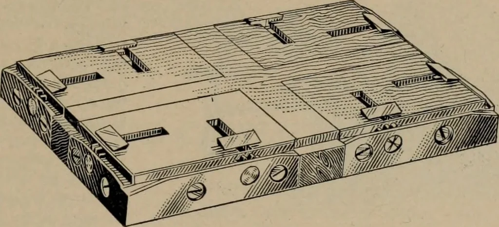 An illustration from Abridged specimen book, type : nickel-alloy on universal line comprising a price list of types, borders, leads and slugs, brass rule, brass galleys ; miscellaneous cuts and general supplies for printers, 1906, leaf 612
