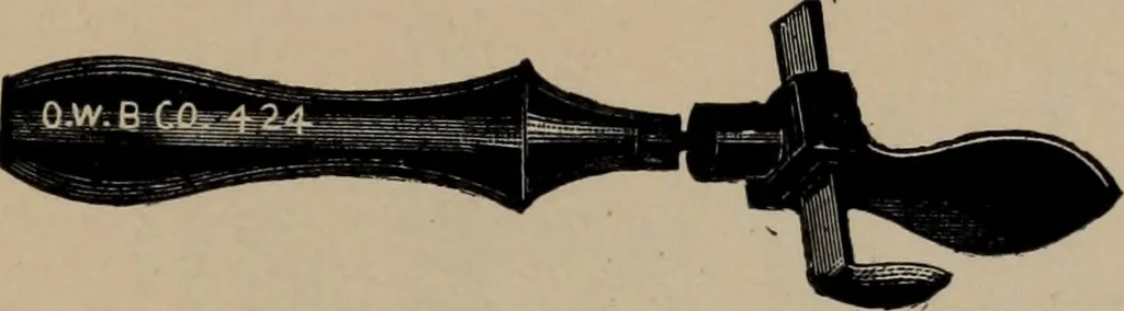 An illustration from Abridged specimen book, type : nickel-alloy on universal line comprising a price list of types, borders, leads and slugs, brass rule, brass galleys ; miscellaneous cuts and general supplies for printers, 1906, leaf 614