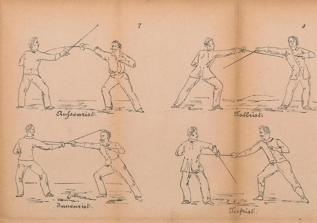 An illustration from Abriss des Deutschen Säbel- u. Stossfechtens, 1889, leaf 51
