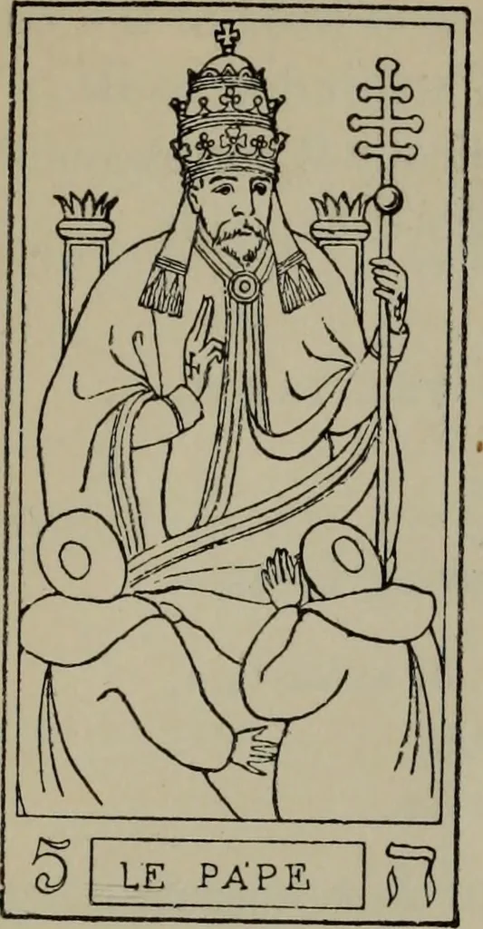 An illustration from Absolute key to occult science : The tarot of the Bohemians. The most ancient book in the world. For the exclusive use of initiates, 1892, leaf 156