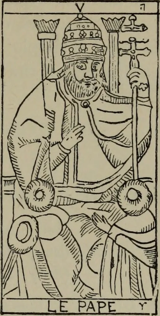 An illustration from Absolute key to occult science : The tarot of the Bohemians. The most ancient book in the world. For the exclusive use of initiates, 1892, leaf 156