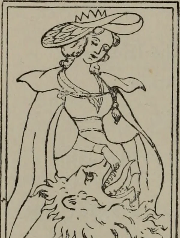 An illustration from Absolute key to occult science : The tarot of the Bohemians. The most ancient book in the world. For the exclusive use of initiates, 1892, leaf 181