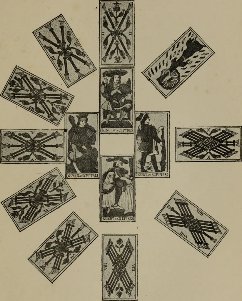 An illustration from Absolute key to occult science : The tarot of the Bohemians. The most ancient book in the world. For the exclusive use of initiates, 1892, leaf 62