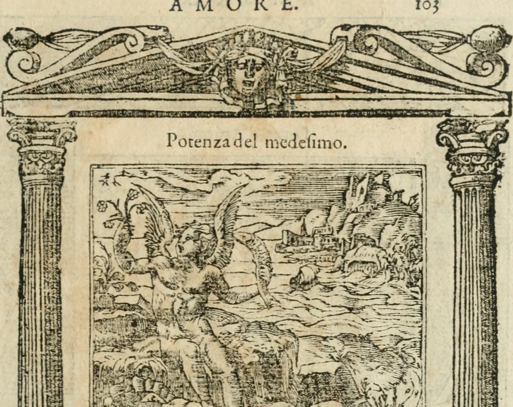 An illustration from Diverse imprese accommodate a diuerse moralità : con versi che i loro significati dichiarano insieme con molte altre nella lingua italiana non piu tradotte, 1564, leaf 106