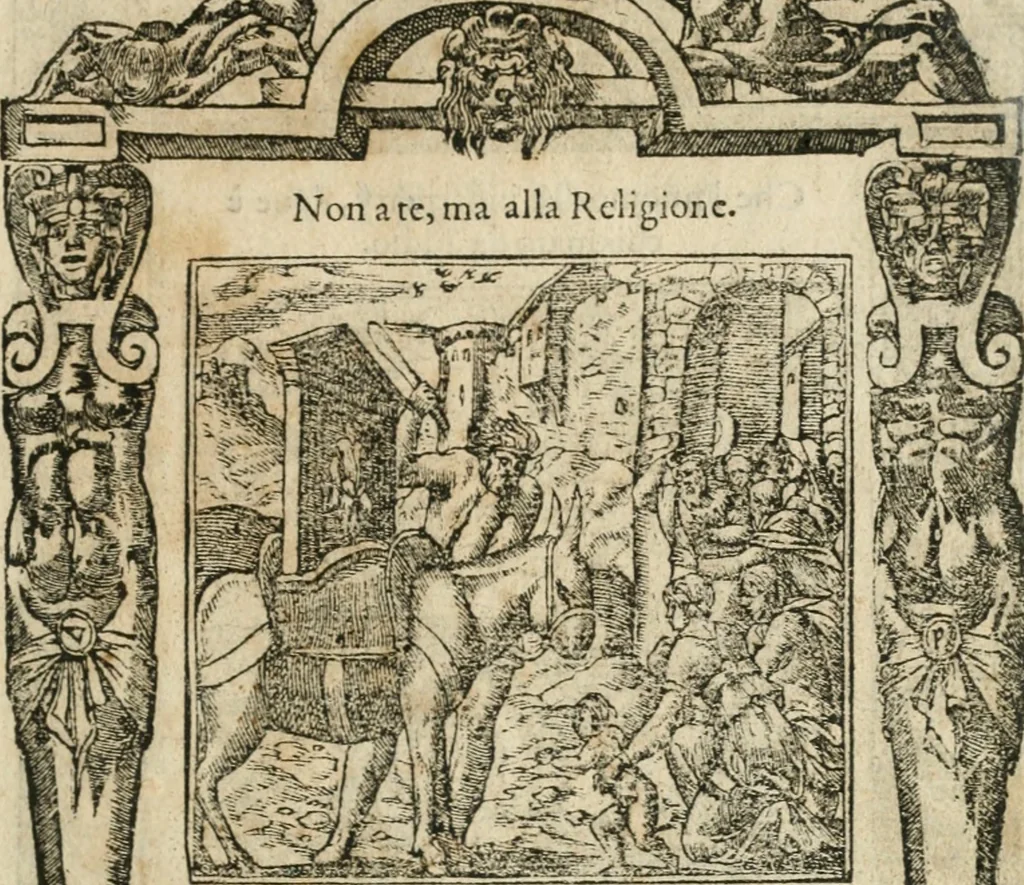 An illustration from Diverse imprese accommodate a diuerse moralità : con versi che i loro significati dichiarano insieme con molte altre nella lingua italiana non piu tradotte, 1564, leaf 12
