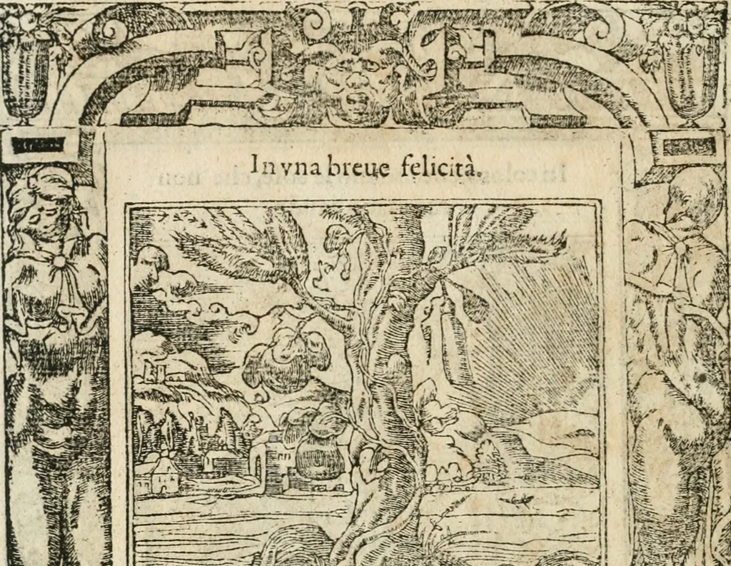 An illustration from Diverse imprese accommodate a diuerse moralità : con versi che i loro significati dichiarano insieme con molte altre nella lingua italiana non piu tradotte, 1564, leaf 125