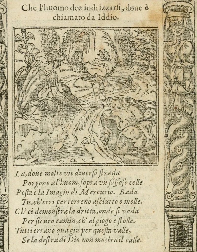 An illustration from Diverse imprese accommodate a diuerse moralità : con versi che i loro significati dichiarano insieme con molte altre nella lingua italiana non piu tradotte, 1564, leaf 13