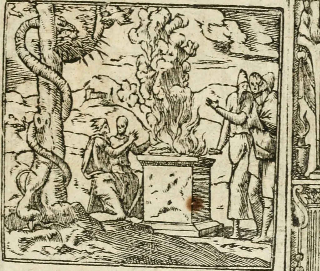 An illustration from Diverse imprese accommodate a diuerse moralità : con versi che i loro significati dichiarano insieme con molte altre nella lingua italiana non piu tradotte, 1564, leaf 132